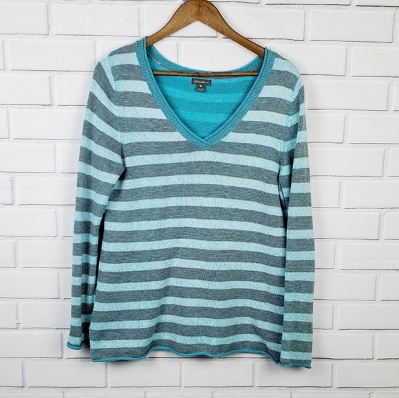 Eddie Bauer Sweaters - Eddie Bauer Womens Sweater Cotton Pullover Striped